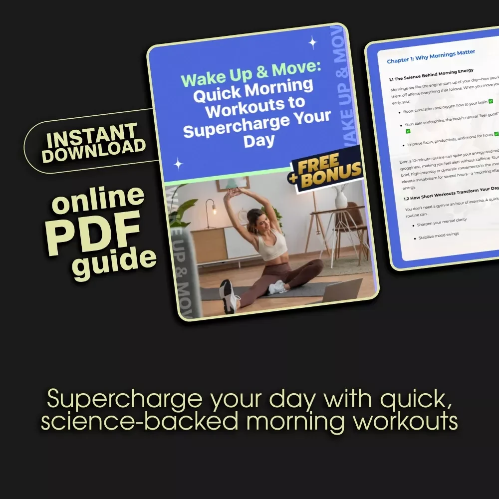 Wake Up & Move: Quick Morning Workouts to Supercharge Your Day | Digital Guide for Short Workouts for Morning Energy Boost