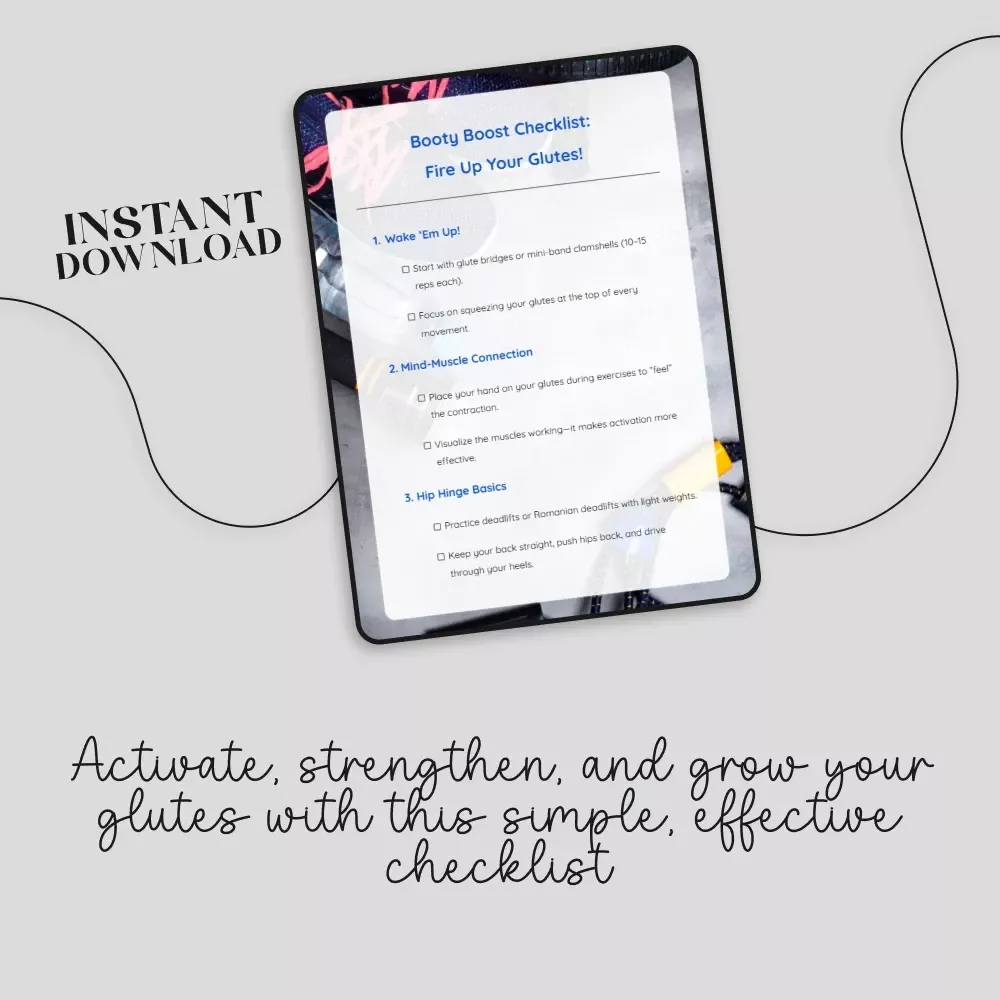 Booty Boost Checklist: Fire Up Your Glutes! | Digital Download | How to Activate Glutes Guide