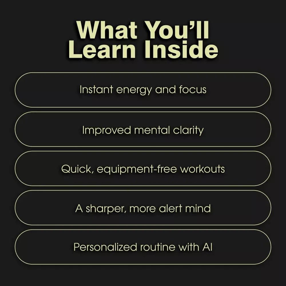 Cardio Bursts to Wake Up Your Mind | Digital Checklist | Brain-Boosting Cardio Exercises for Focus & Energy
