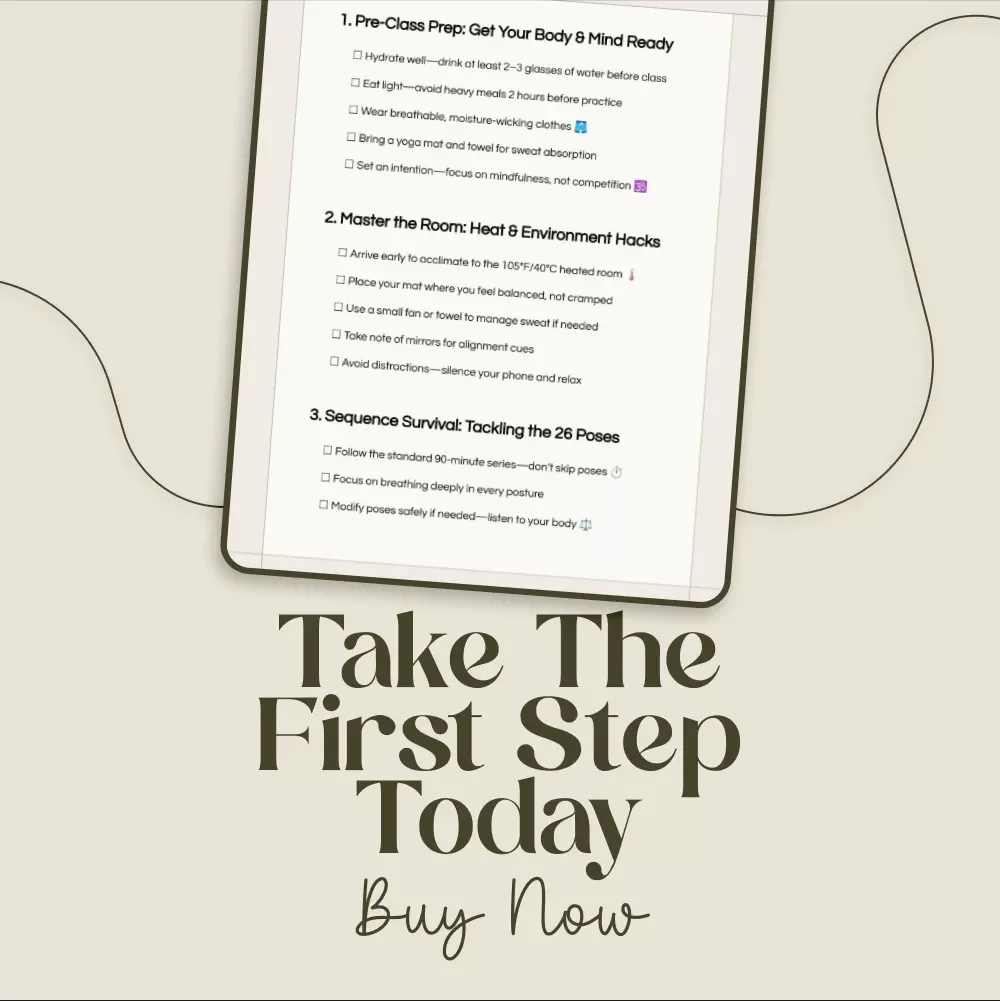 The Bikram Yoga Power Checklist | Hot Yoga Prep Guide | Bikram Yoga Digital Download | Yoga Class Printable | Mindful Fitness Planner | Yoga eBook for Beginners & Enthusiasts