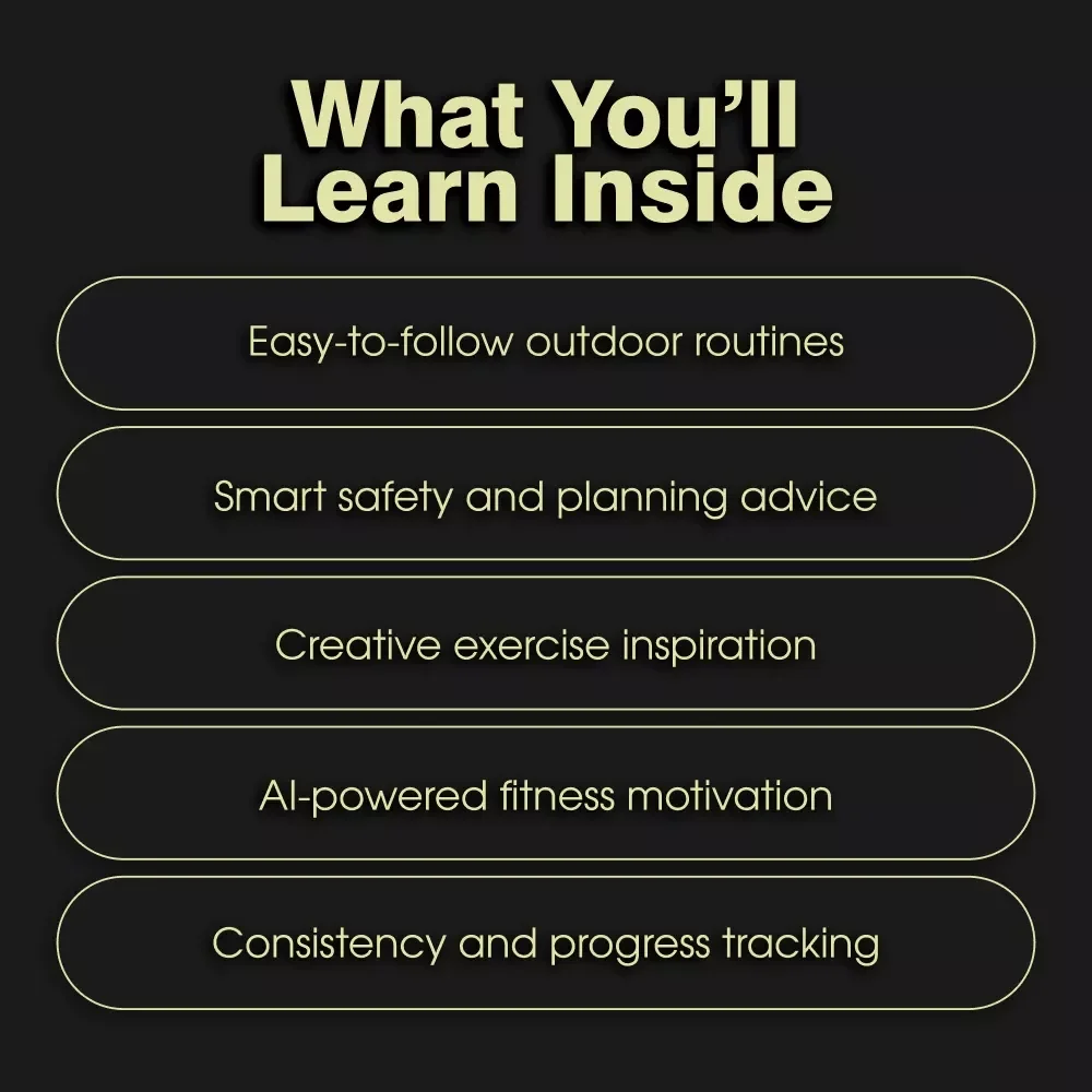 Creative Ideas and Safety Tips for Outdoor Workouts | Fitness eBook for Beginners, Outdoor Exercise Guide, AI-Powered Workout Planning, Wellness & Motivation PDF Download