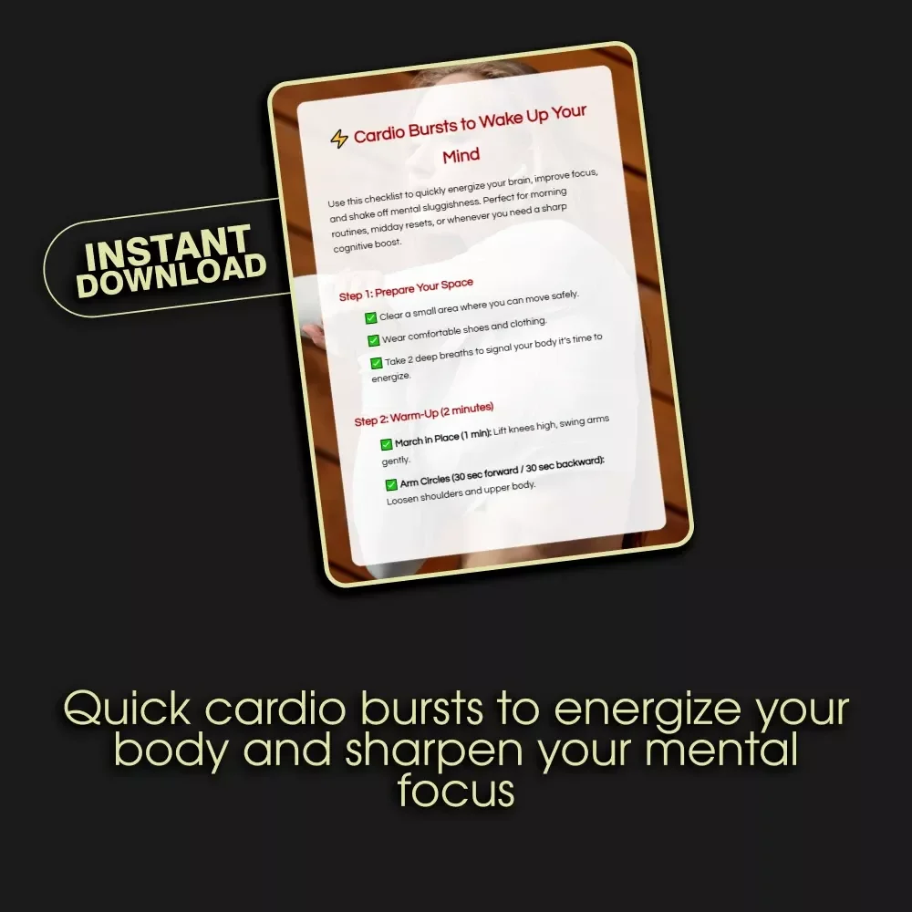 Cardio Bursts to Wake Up Your Mind | Digital Checklist | Brain-Boosting Cardio Exercises for Focus & Energy