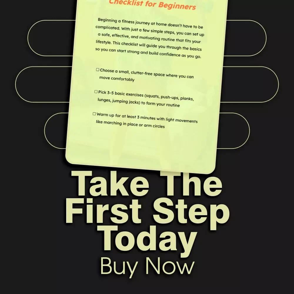 Home Workout Starter Checklist for Beginners | Home Workout Tips for Beginners Printable Fitness PDF
