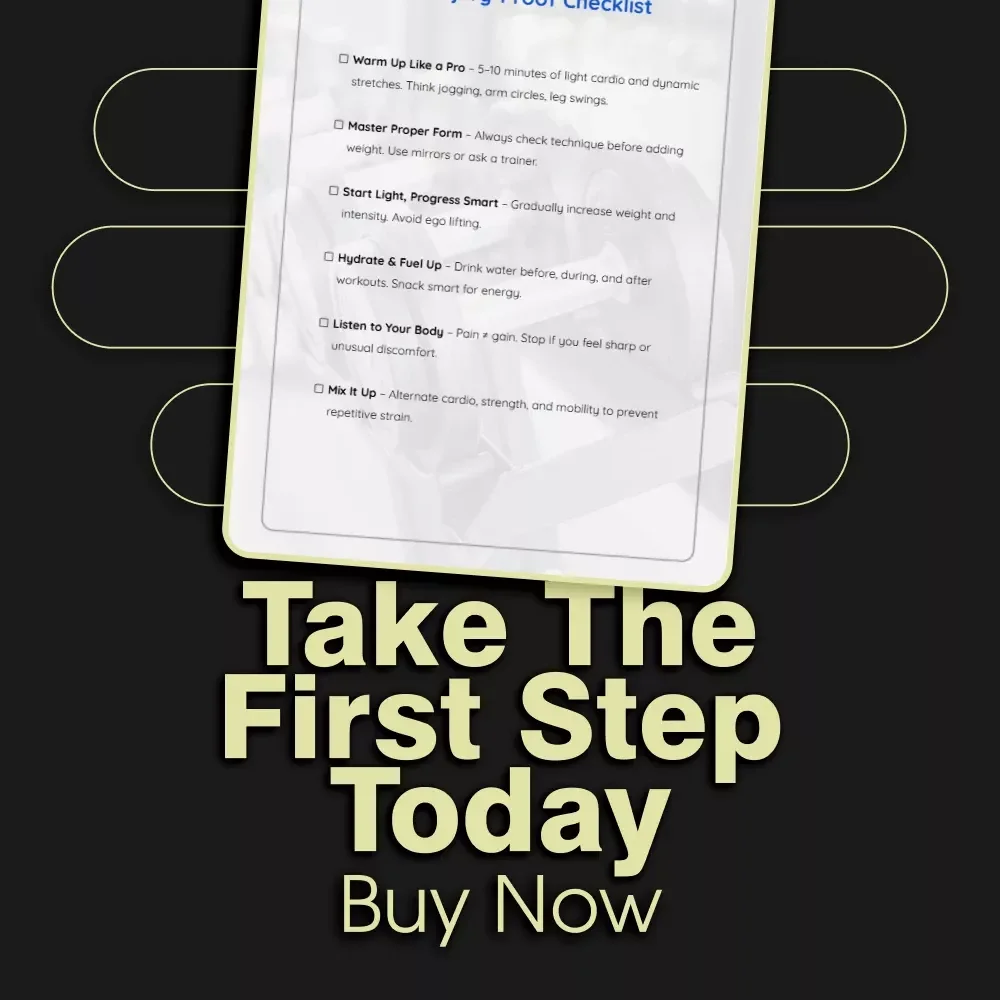 Gym-Savvy Moves: Your Injury-Proof Checklist | Digital Download | Learn How to Avoid Common Gym Injuries