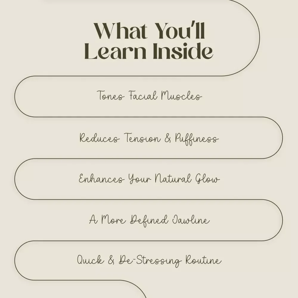 Facial Yoga Glow Up Checklist Digital Download | Facial Yoga Exercises for a Toned, Lifted & Youthful Complexion | Instant PDF Guide