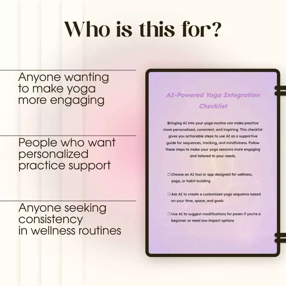 AI-Powered Yoga Integration Checklist | Digital Download | How to Integrate AI into Your Yoga Routine
