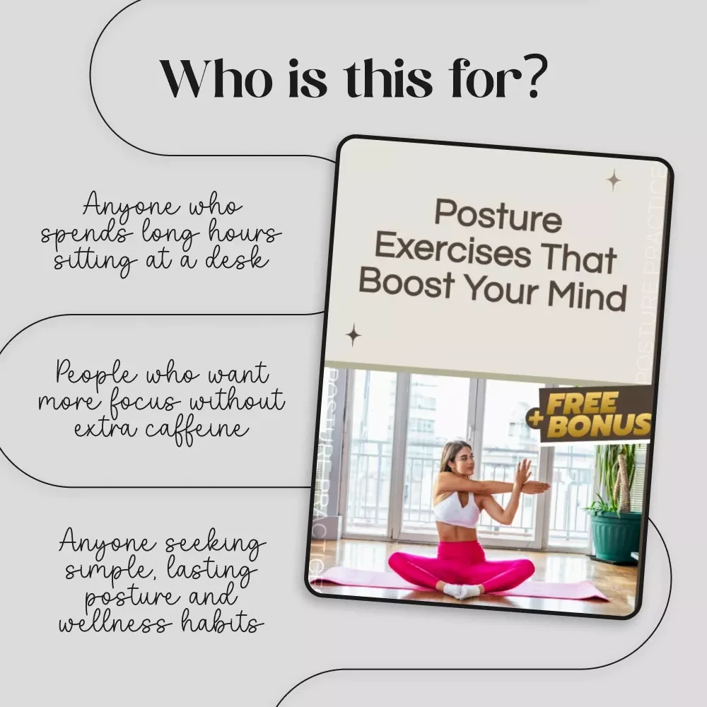 Posture Exercises That Boost Your Mind | Digital Download Guide, eBook & Checklist for Focus, Productivity, Core Strength, Spine Alignment & Better Posture Habits