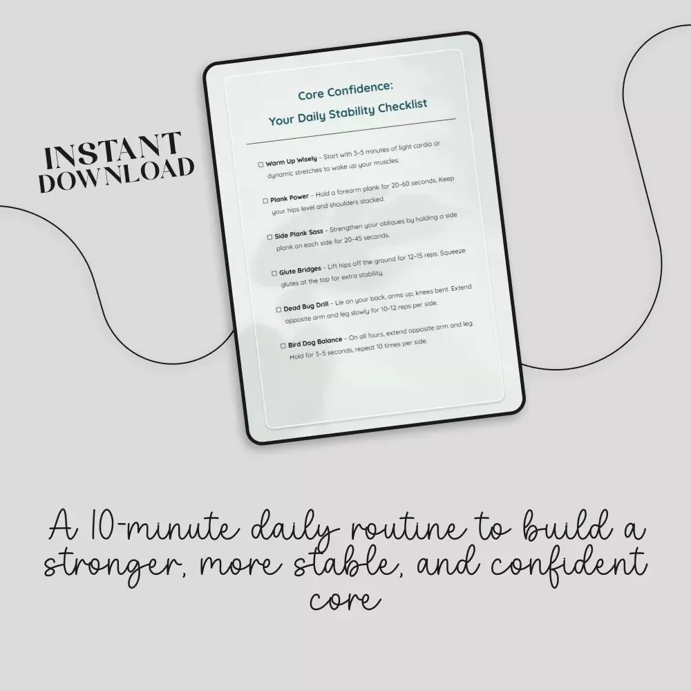Core Confidence: Your Daily Stability Checklist | Digital Download | Core Stability Routines