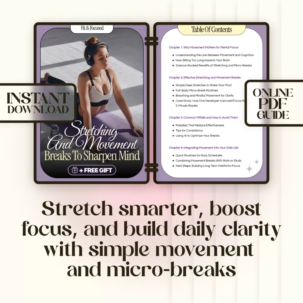Stretching and Movement Breaks to Sharpen Mind | Digital Guide for Focus, Productivity & Mental Clarity