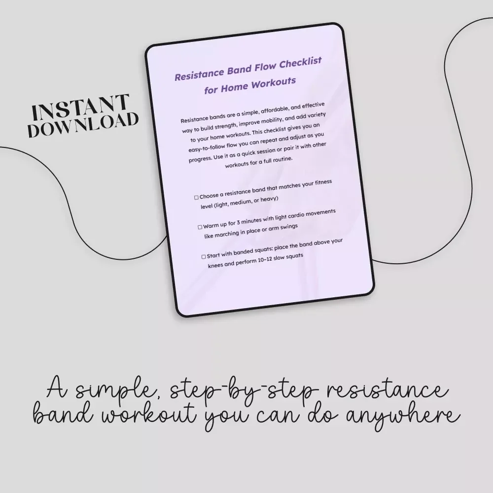 Resistance Band Flow Checklist for Home Workouts | Digital Download | At-Home Fitness Guide | Resistance Band Flows at Home