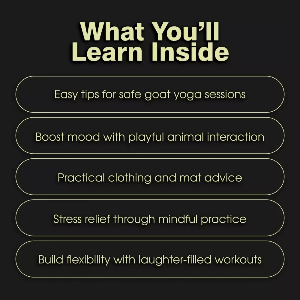 Goat Yoga Checklist for Fun, Fitness, and Furry Friends | Digital Download Guide to What is Goat Yoga, Stress Relief, and Playful Practice Tips