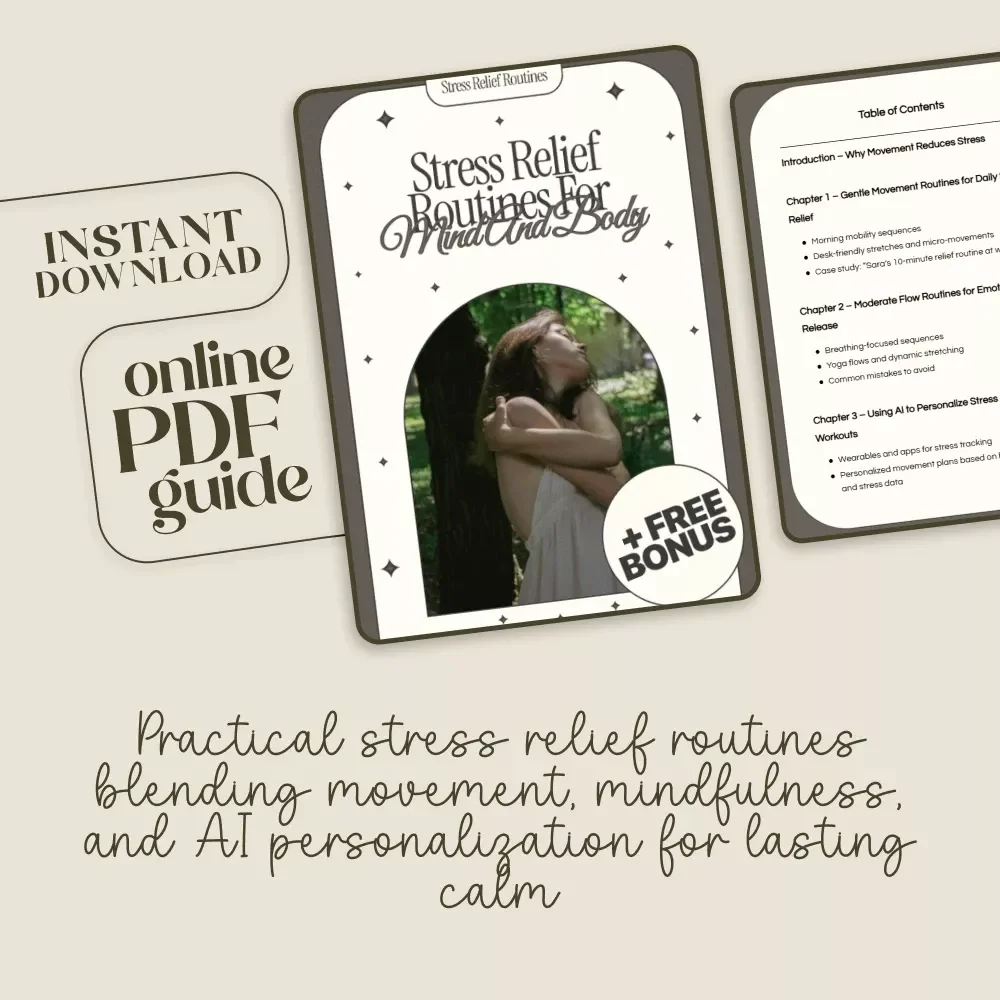 Stress Relief Routines for Mind and Body Guide | Stress Relief Movement Routines | Gentle & Moderate Flows, AI Personalization, Healthy Lifestyle Integration