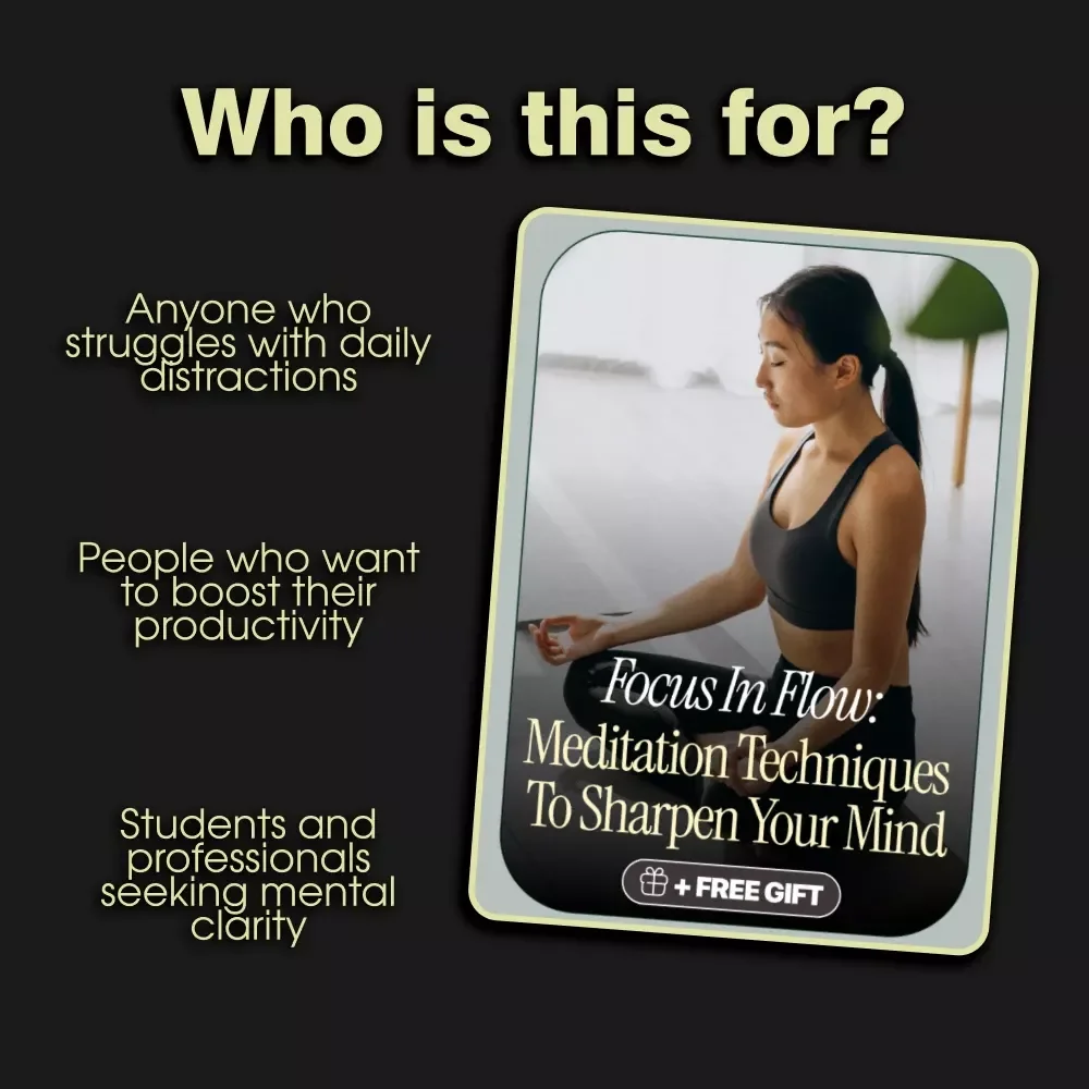 Focus in Flow: Meditation Techniques to Sharpen Your Mind | Digital eBook Download | Meditation Techniques to Increase Concentration