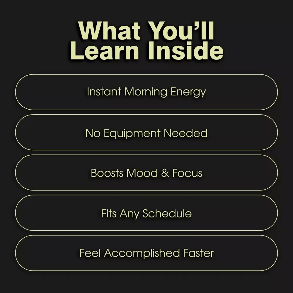 Morning Energy Boost Mini Workout Checklist | Instant Digital Download | Quick Morning Mini Workouts for Energy