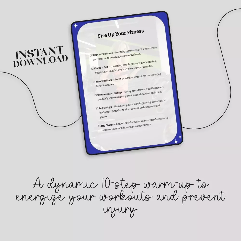 Fire Up Your Fitness: The Ultimate Warm-Up Checklist | Digital Download Guide on the Importance of Warming Up Before Exercise