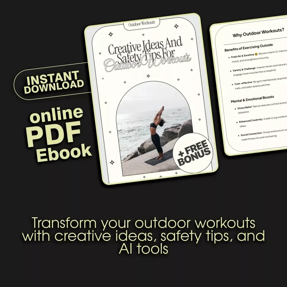 Creative Ideas and Safety Tips for Outdoor Workouts | Fitness eBook for Beginners, Outdoor Exercise Guide, AI-Powered Workout Planning, Wellness & Motivation PDF Download