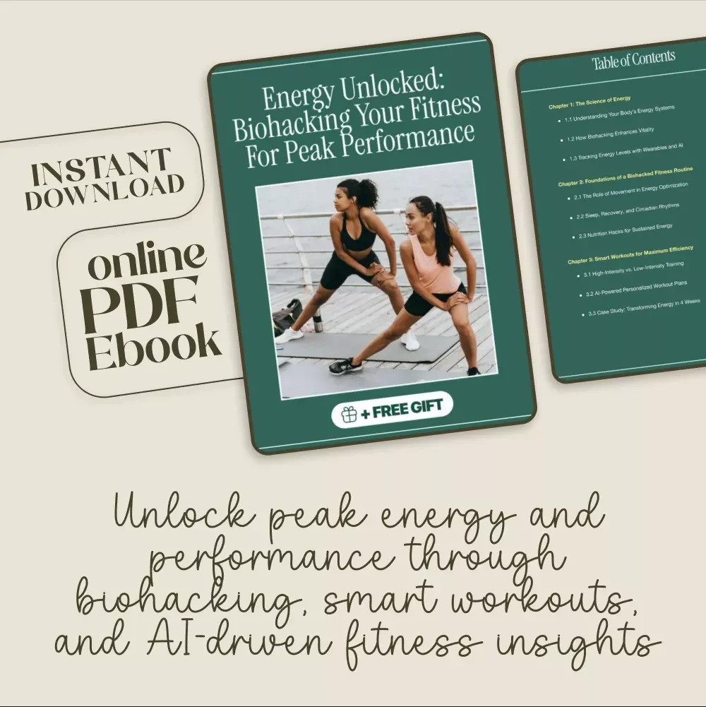 Energy Unlocked: Biohacking Your Fitness for Peak Performance | Digital Download eBook | Fitness Biohacking Guide | AI Fitness Tracker Insights | Wellness Optimization Manual | High-Performance Training and Energy Management