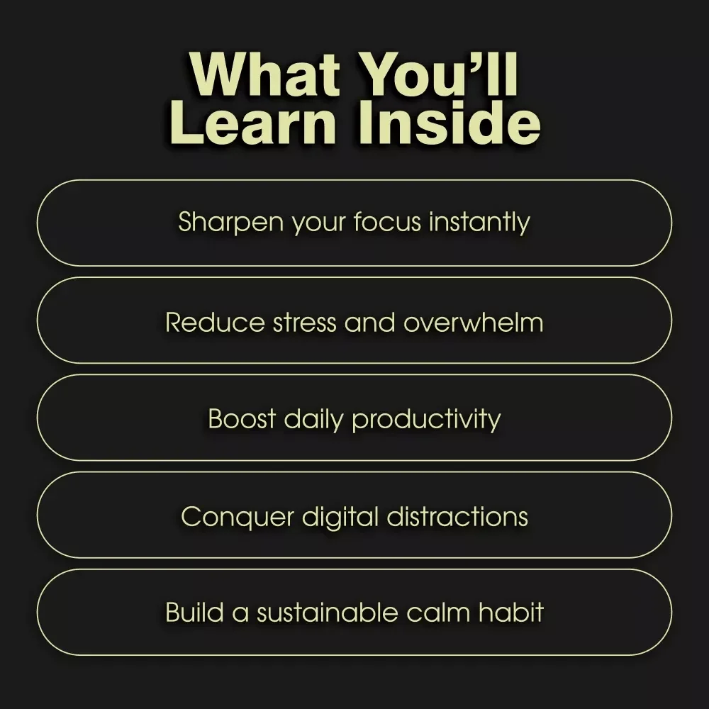 Focus in the Moment: Mindfulness Practices to Sharpen Your Mind | Digital eBook Guide for Better Focus & Concentration | Mindfulness Techniques