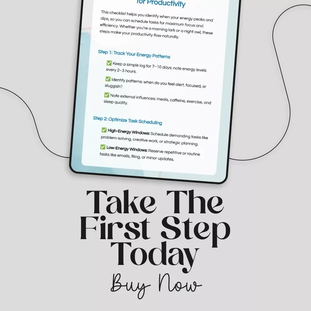 Morning vs Evening Energy Patterns for Productivity Checklist | Digital Download Guide to Boost Focus, Efficiency & Task Scheduling
