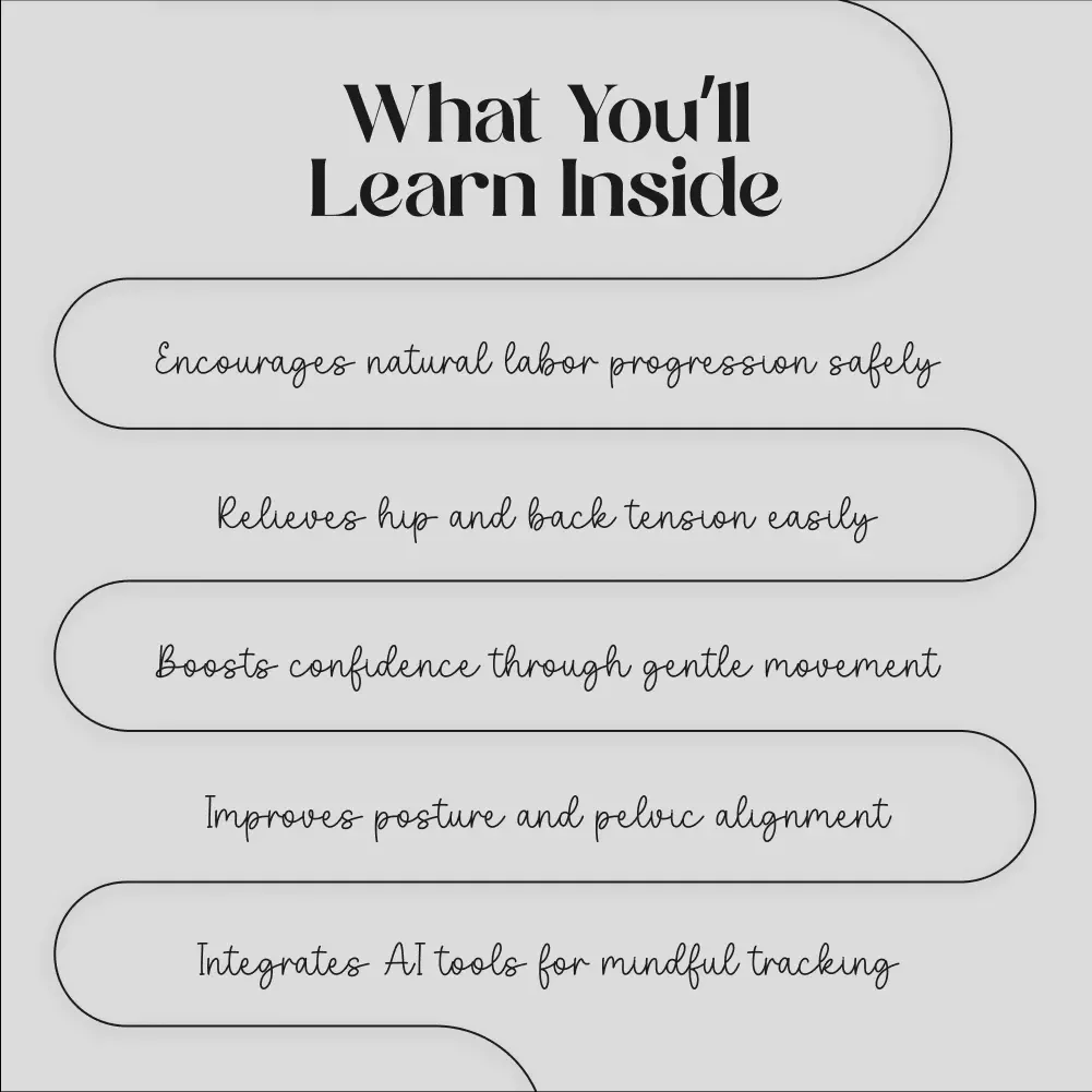 Gentle Yoga Ball Exercises to Encourage Labor | Prenatal Birth Preparation Guide | Digital Download eBook for Expecting Moms | Gentle Labor Yoga, Pelvic Tilts, and Breathing Exercises for Natural Birth Support
