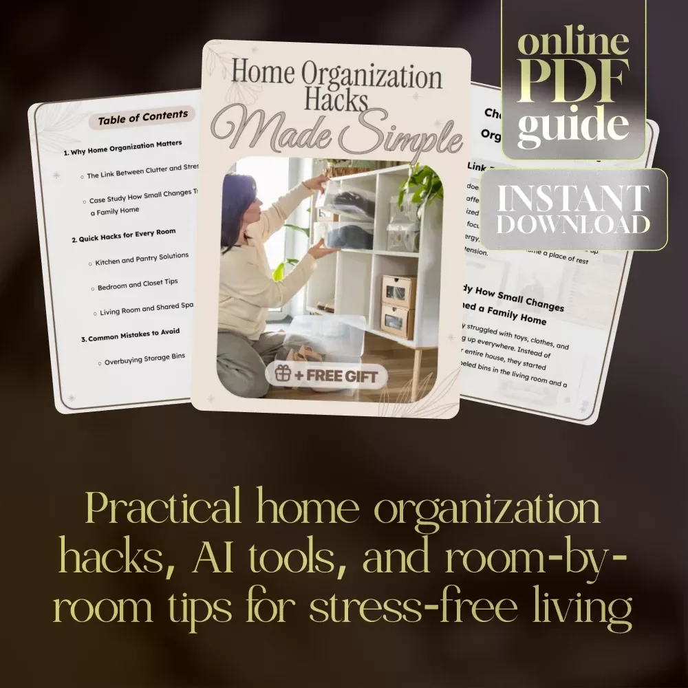 Home Organization Hacks Made Simple – Digital Guide, eBook, and Checklist for Stress-Free Living, Room-by-Room Tips, AI Tools & Smart Storage Solutions
