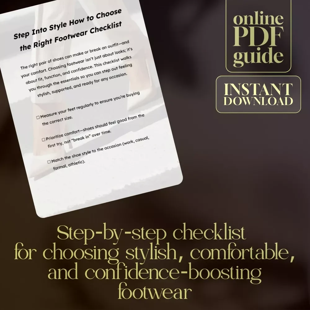 Step Into Style How to Choose the Right Footwear Checklist | Digital Download Shoe Guide | Printable Fashion & Comfort Tips for Women & Men | How to Choose the Right Footwear
