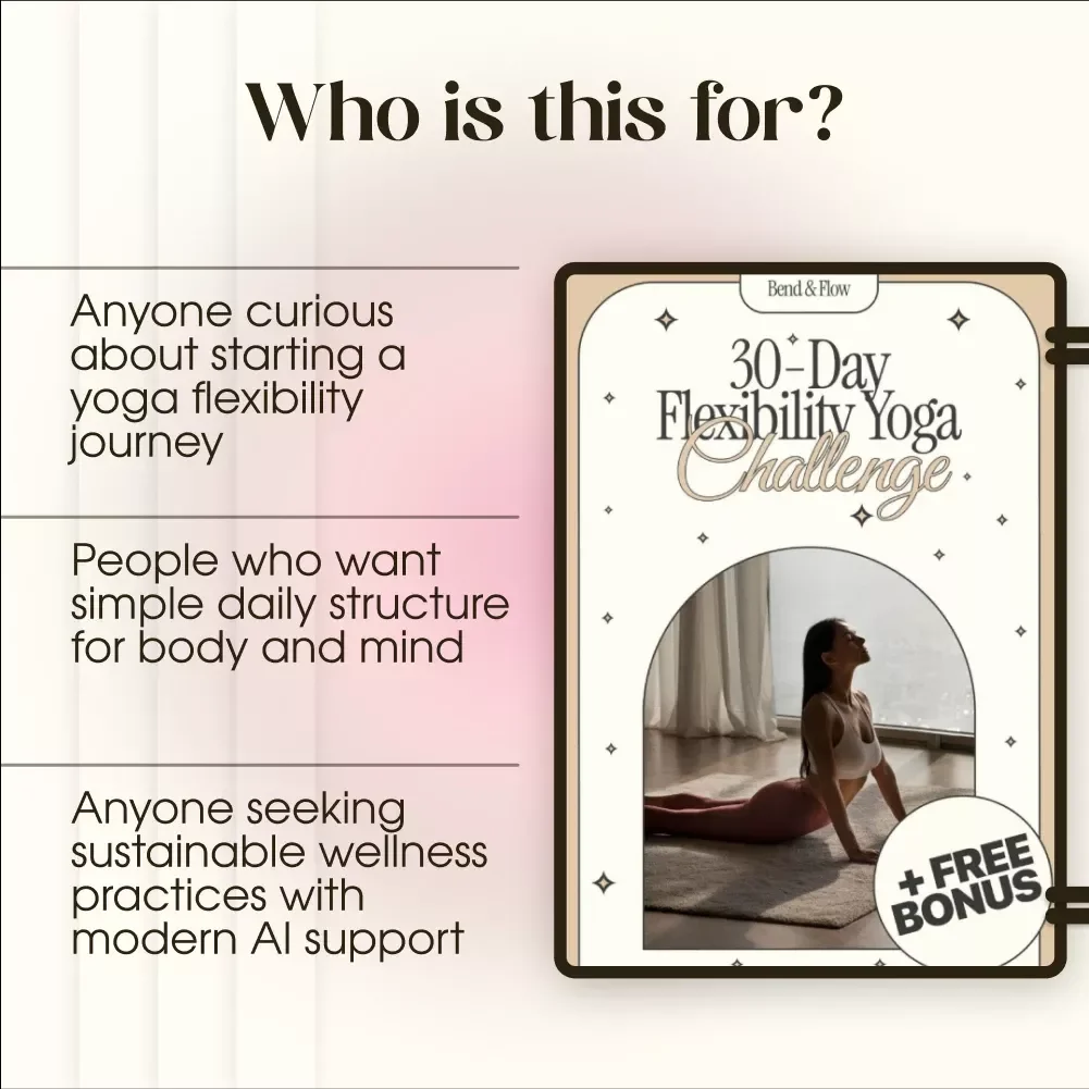 Bend & Flow: 30-Day Flexibility Yoga Challenge | Digital Download Guide, eBook & Checklist for Beginners, Yoga Lovers & Wellness Seekers