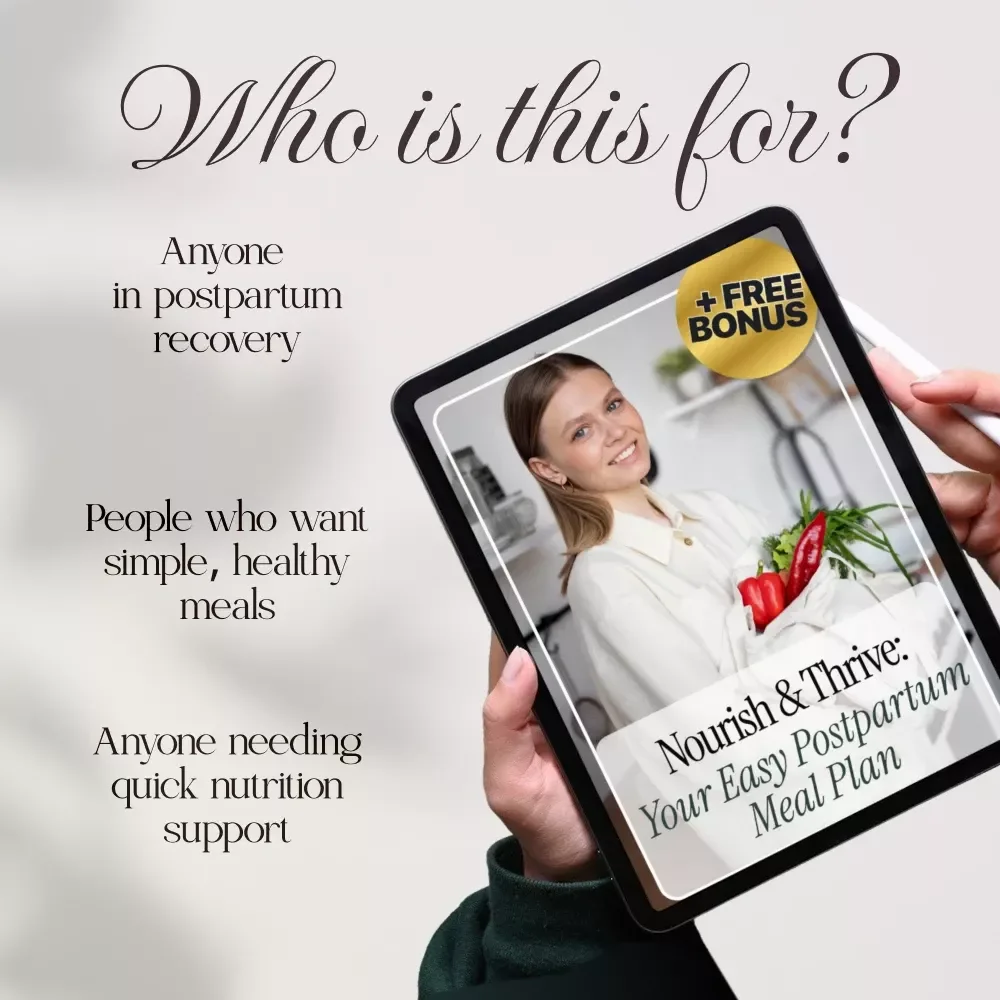 Nourish & Thrive: Your Easy Postpartum Meal Plan | Digital Download Guide for Recovery, Energy & Healthy Eating After Birth