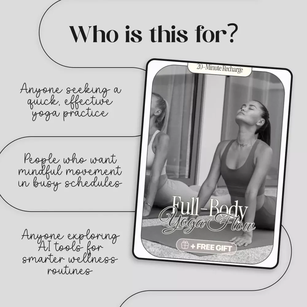 20-Minute Recharge: Full-Body Yoga Flow | Digital Yoga Guide for Beginners & Busy Professionals | Instant Download Wellness eBook with AI-Powered Sequences & Daily Habit Tips