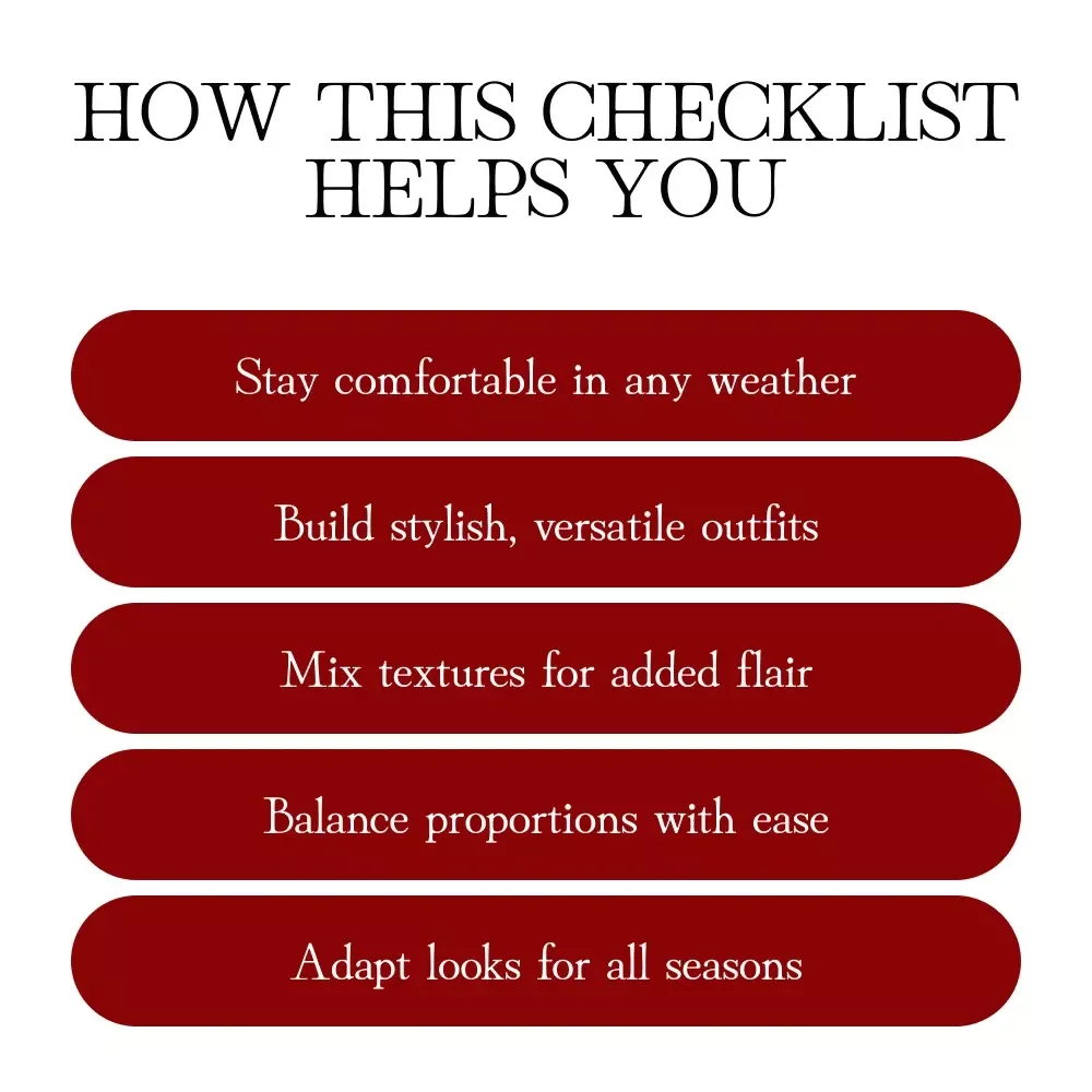 Master the Art of Layering Clothing for Every Season Checklist | Digital Download Guide on How to Layer Clothing for Different Seasons