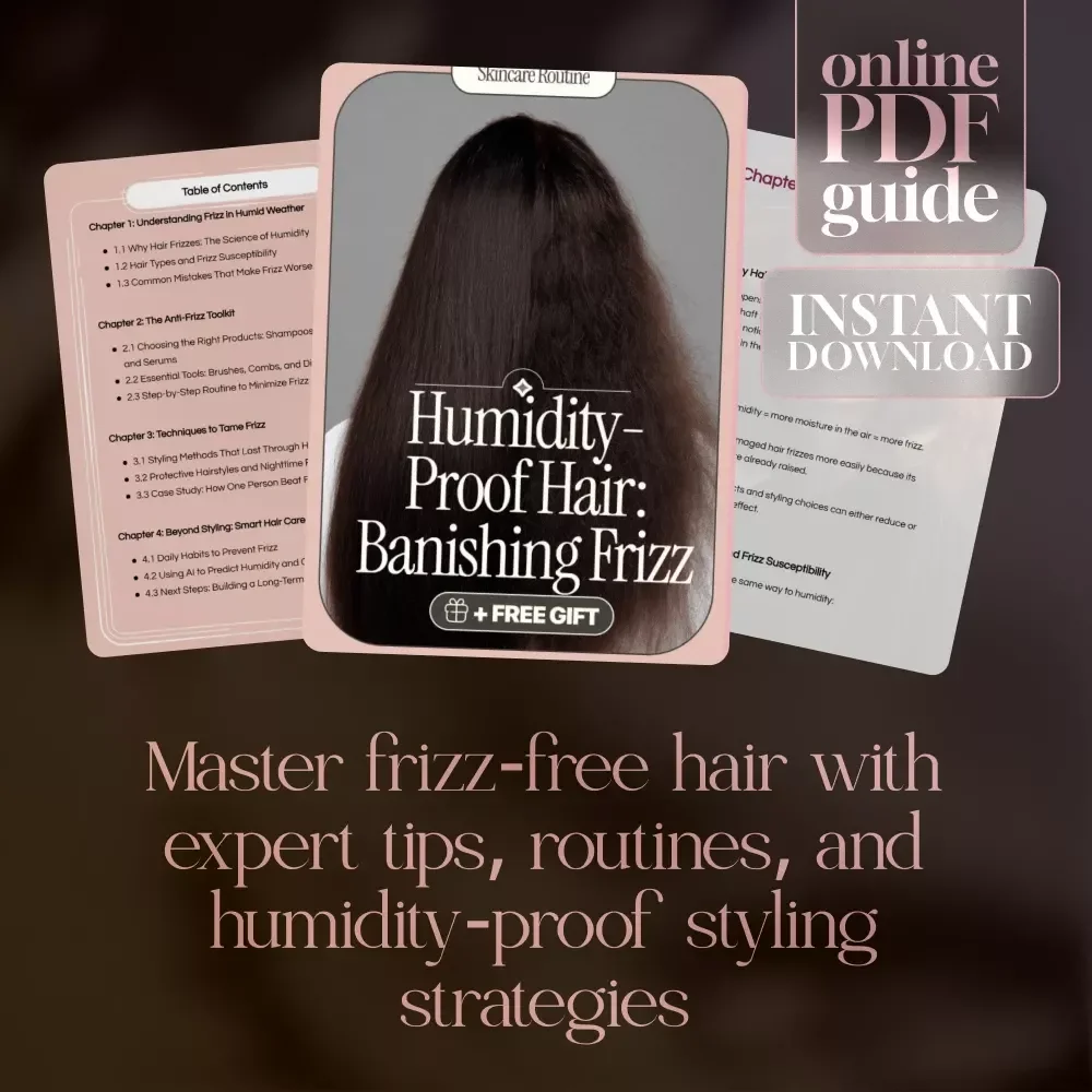 Humidity-Proof Hair: Banishing Frizz – Ultimate Anti-Frizz Guide, eBook, Checklist for Frizz-Free Styling, Humidity Hair Care, Hair Routine, Styling Tips