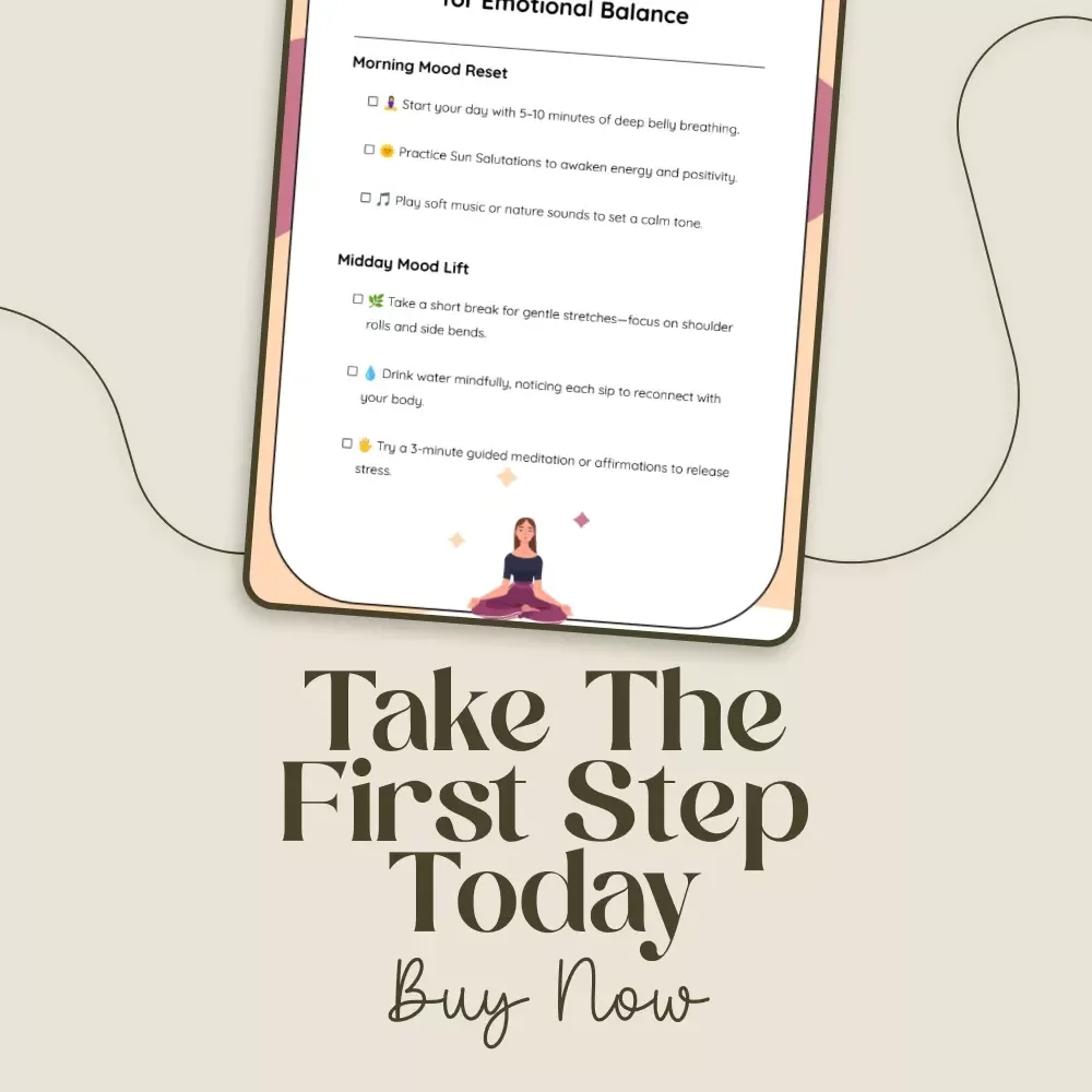 Yoga Checklist for Emotional Balance | Digital Download | Yoga for Emotional Balance and Mood Swings | Mindful Poses & Daily Practices for Stress Relief, Gratitude & Inner Calm
