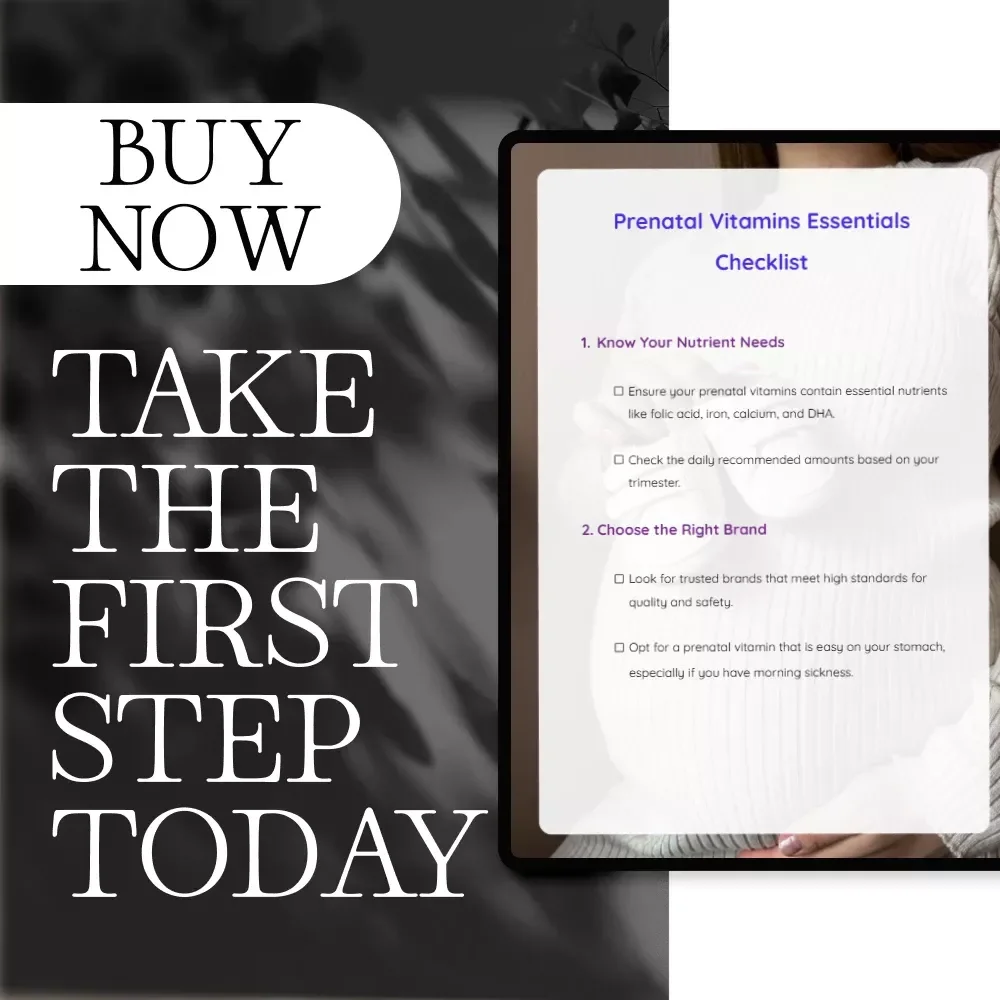 Prenatal Vitamins Essentials Checklist | Digital Download Guide for Moms-to-Be | Printable Pregnancy Wellness eBook