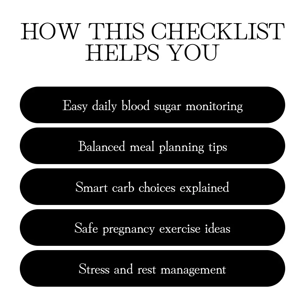 Managing Gestational Diabetes with Confidence | Printable Gestational Diabetes Checklist | Pregnancy Health Support Guide