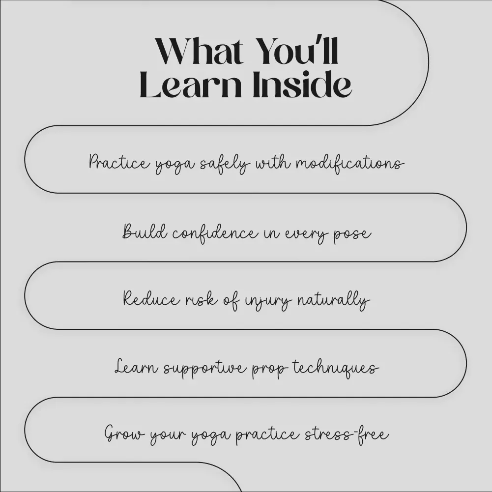 A Beginner’s Guide to Safe Yoga Modifications | Digital Download eBook for Beginners, Gentle Yoga, and Accessible Practice