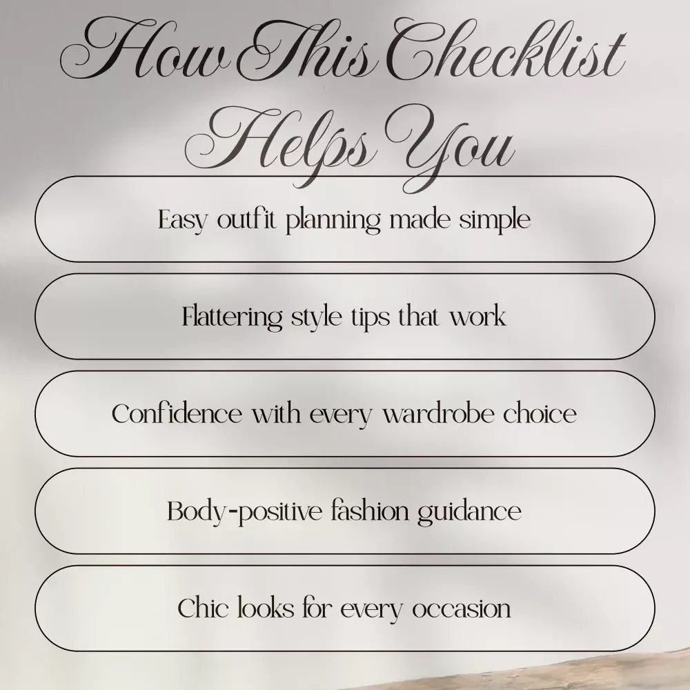 Style Confidence Fashion Tips for Plus-Size Women Checklist | Digital Download Guide for Curvy Fashion, Wardrobe Confidence & Body-Positive Style Tips