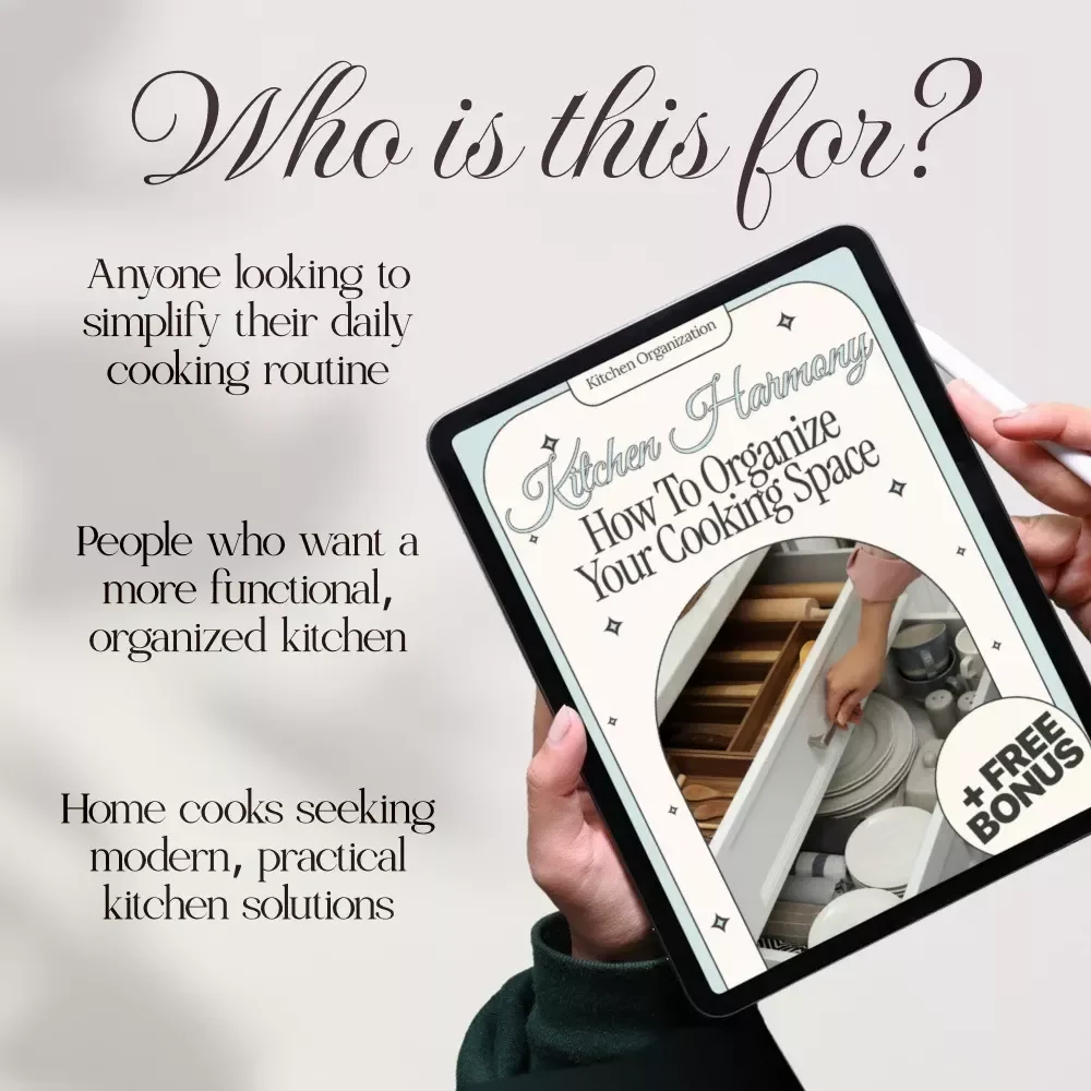 Kitchen Harmony How to Organize Your Cooking Space | Ultimate Guide, eBook & Checklist for Kitchen Organization, Smart Storage Solutions, Meal Planning, and AI Tools