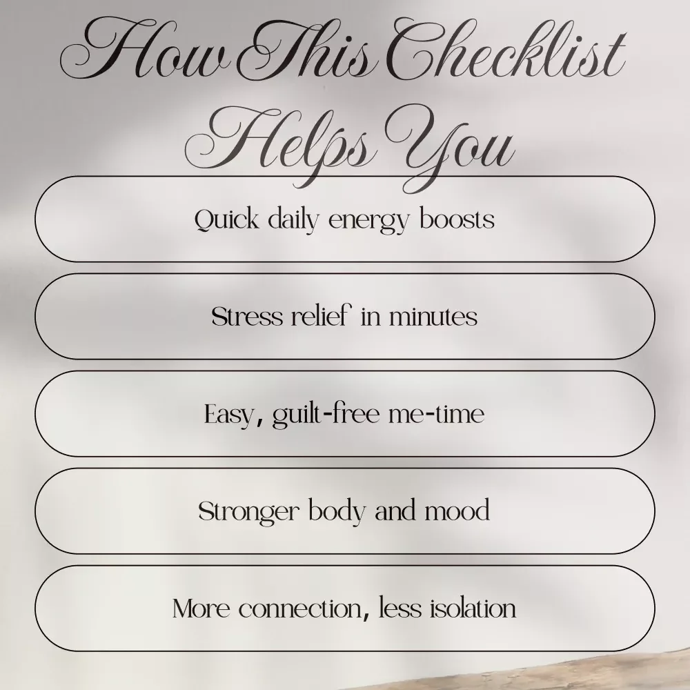 The “Feel-Good, Stay-Sane” Self-Care Checklist for New Moms | Printable Digital Download | Self-Care Routines for New Moms | eBook Guide for Postpartum Wellness