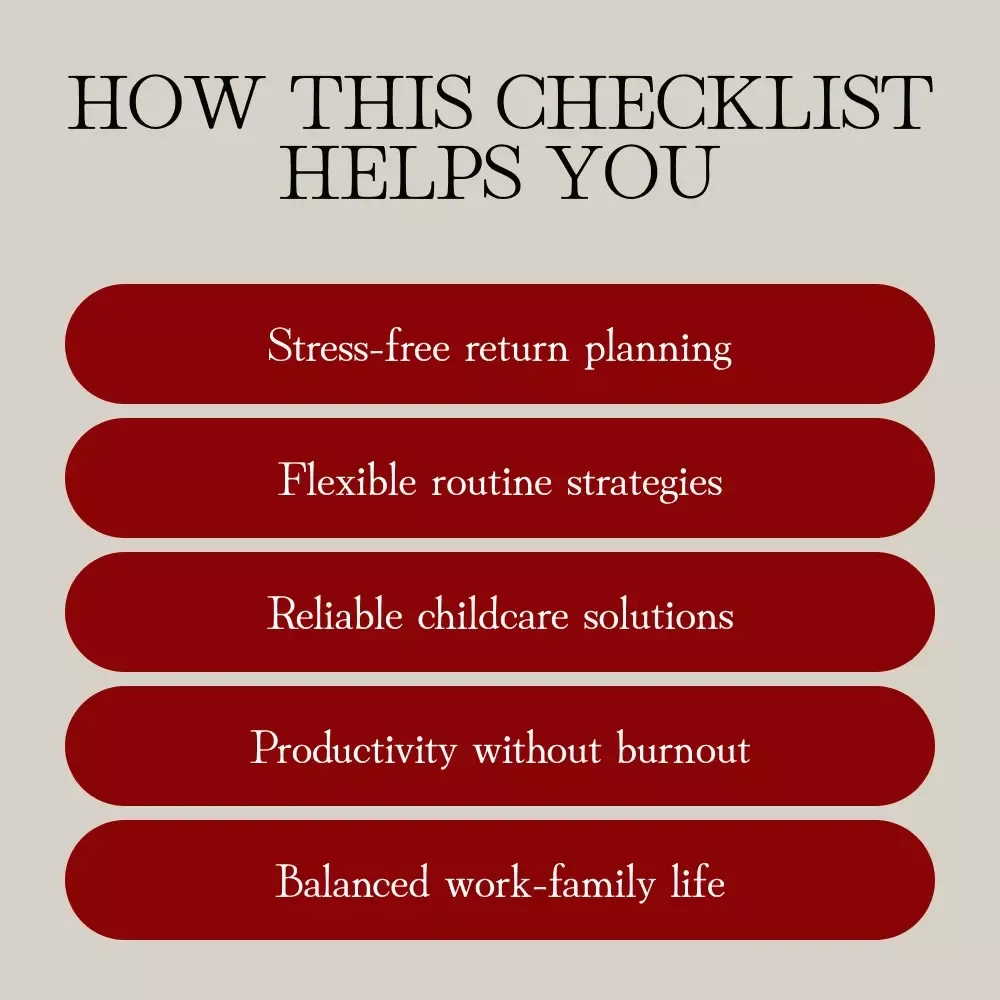 Back to Work with Confidence Checklist for Returning After Maternity Leave | Digital Download Guide for Moms, Postpartum Self-Care, Working Mothers, Career Balance