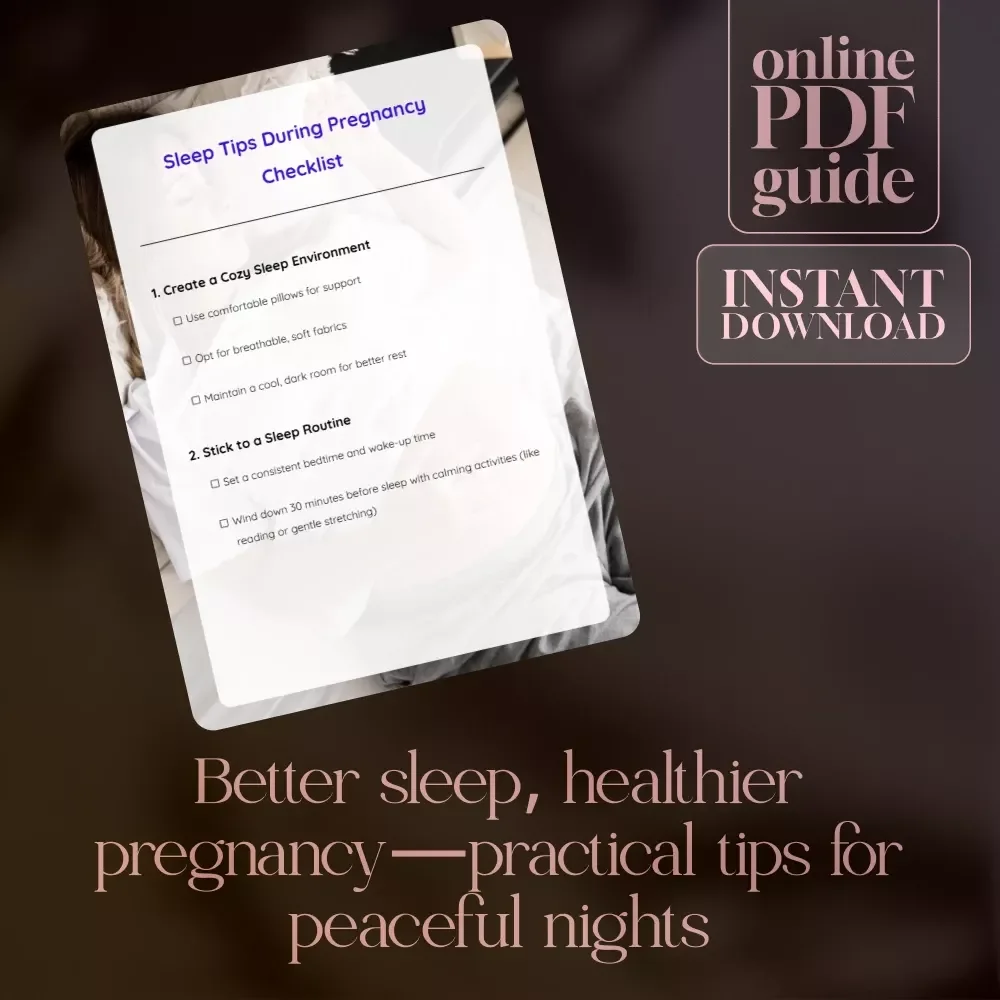 Sleep Tips During Pregnancy Checklist | Digital Download Guide for Better Rest, Sleep Routine & Comfort