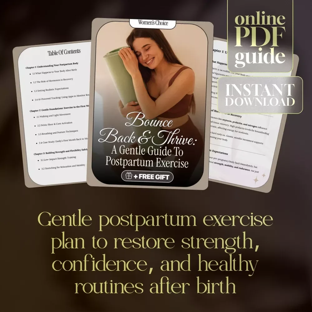 Bounce Back & Thrive: A Gentle Guide to Postpartum Exercise | Digital Download for New Moms | Exercise Options for Postpartum Recovery