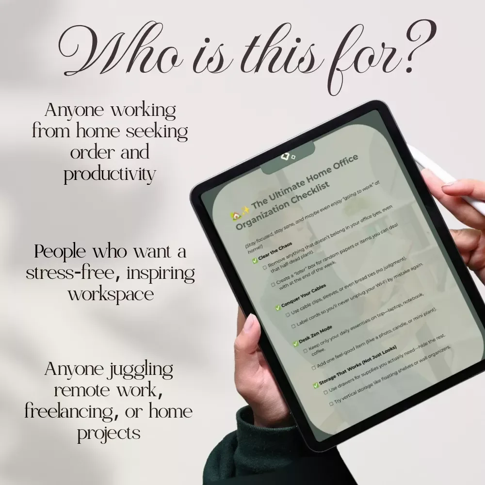 The Ultimate Home Office Organization Checklist | Digital Download, eBook, Guide, Productivity Planner, Workspace Declutter, Desk Organization Tips