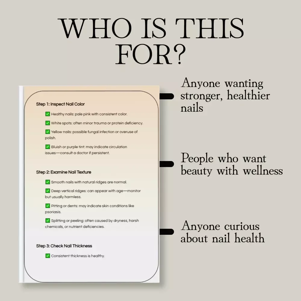 Nail Health Check: Guide to Happy Nails | Digital Checklist for Nail Health Indicators, Self-Care & Wellness
