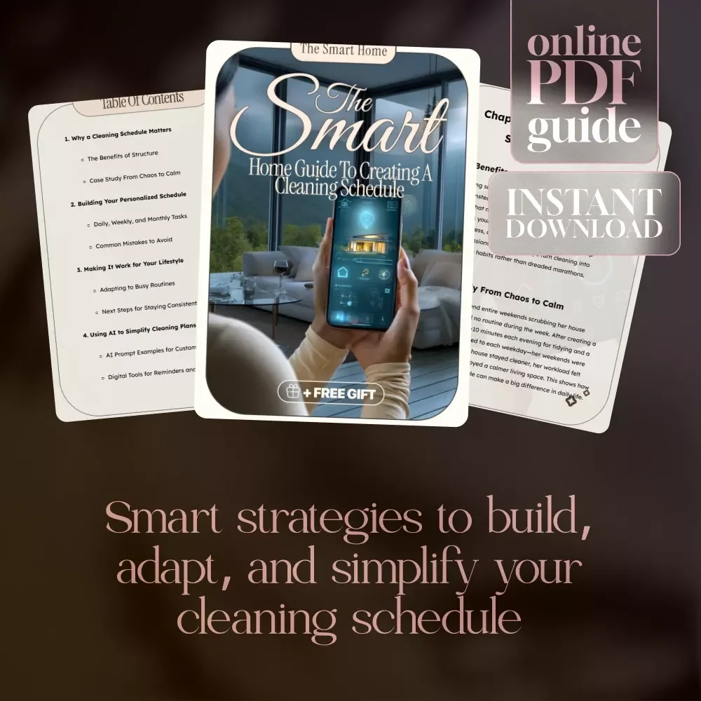 The Smart Home Guide to Creating a Cleaning Schedule | Digital Download Guide for Daily, Weekly & Monthly Routines | How to Create a Cleaning Schedule Made Easy
