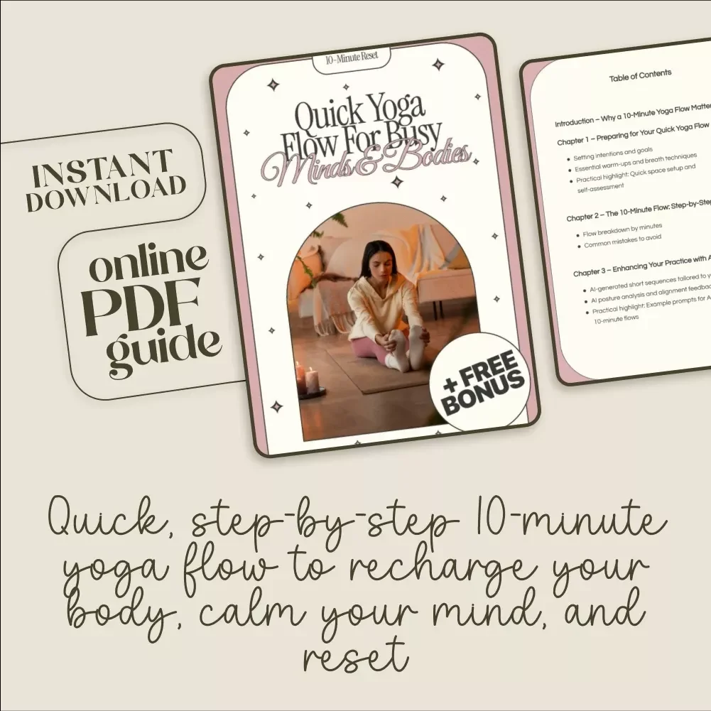 10-Minute Reset: Quick Yoga Flow for Busy Minds & Bodies | Instant Download Yoga Guide, eBook & Daily Wellness Checklist
