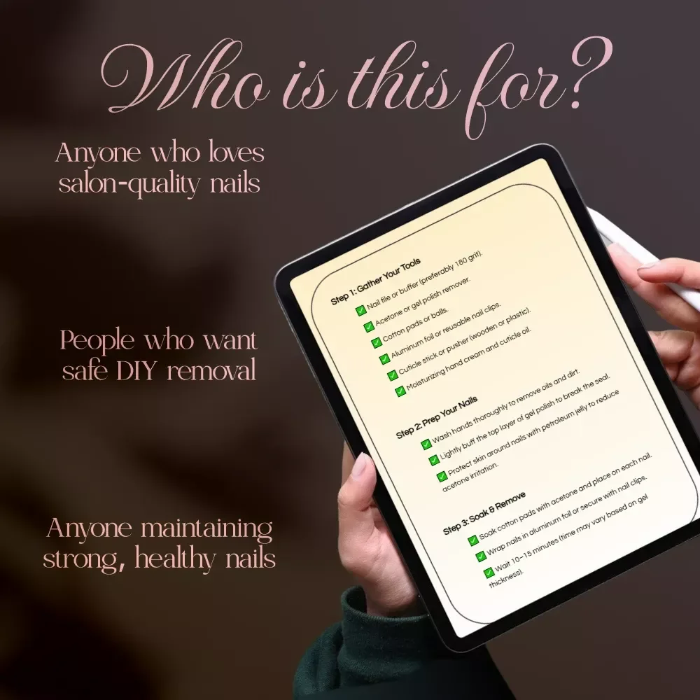 The Safe Gel Polish Removal Checklist | Digital Download | How to Remove Gel Polish Safely at Home | Step-by-Step Nail Care Guide