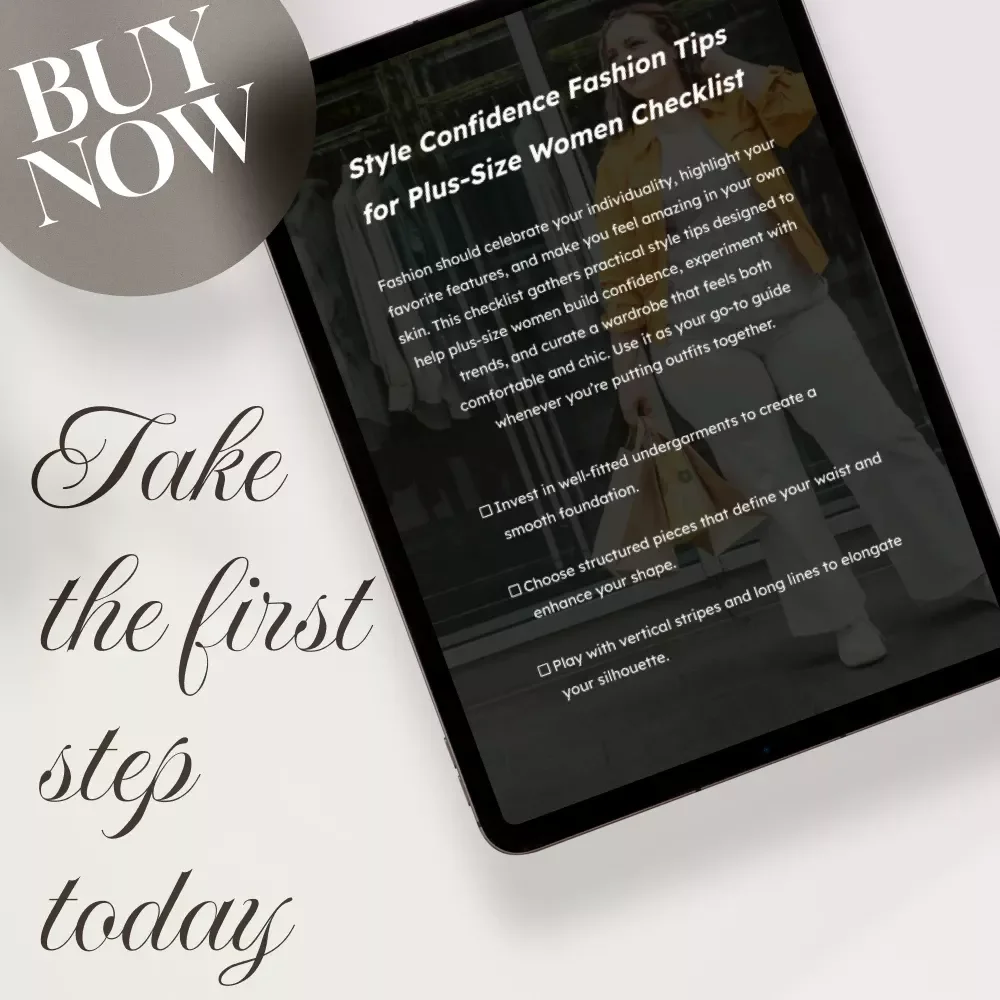 Style Confidence Fashion Tips for Plus-Size Women Checklist | Digital Download Guide for Curvy Fashion, Wardrobe Confidence & Body-Positive Style Tips
