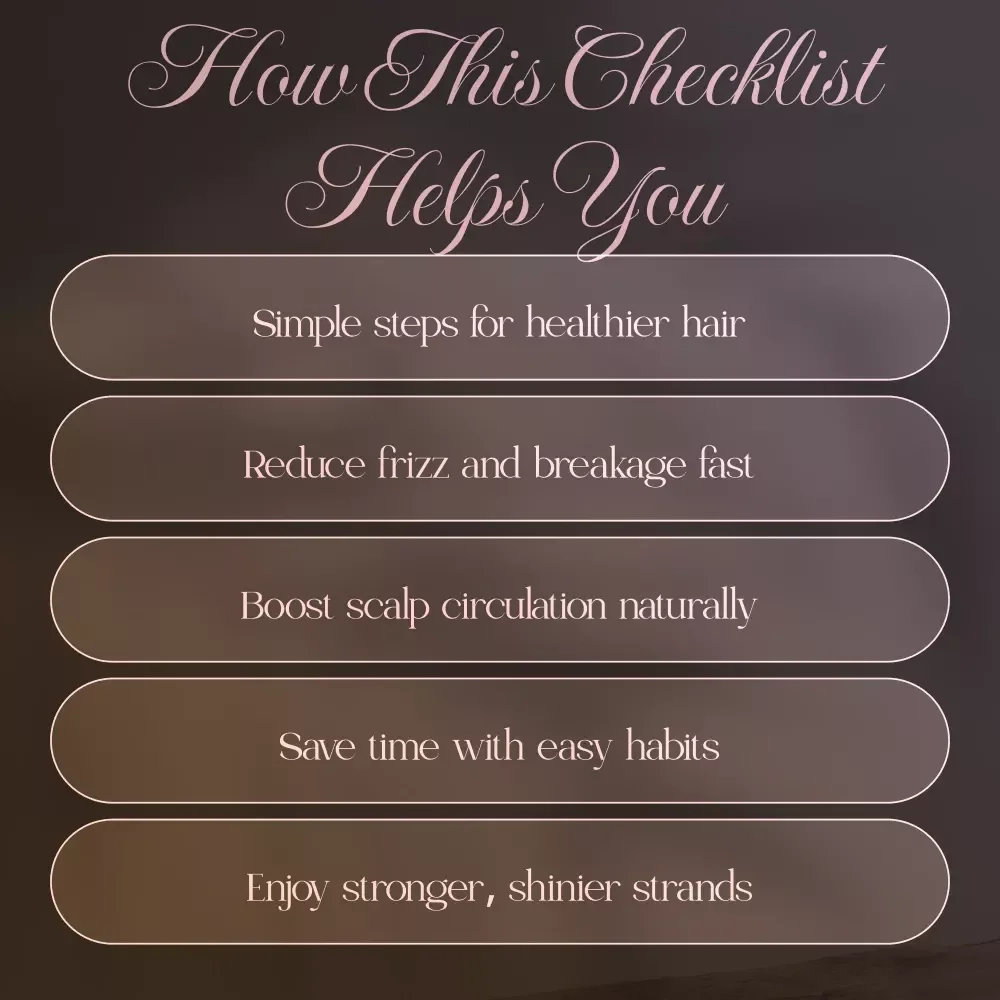 The Ultimate Daily Hair Care Checklist for Healthy, Happy Hair | Digital Download Guide, eBook & Printable Checklist for Strong, Shiny Hair