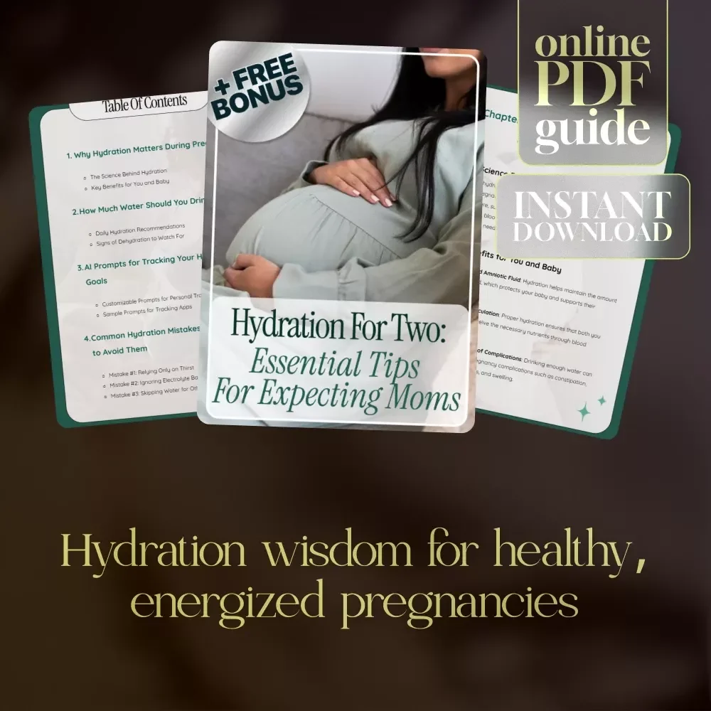 Hydration for Two: Essential Tips for Expecting Moms | Pregnancy Hydration Guide, Digital Download, eBook & Checklist