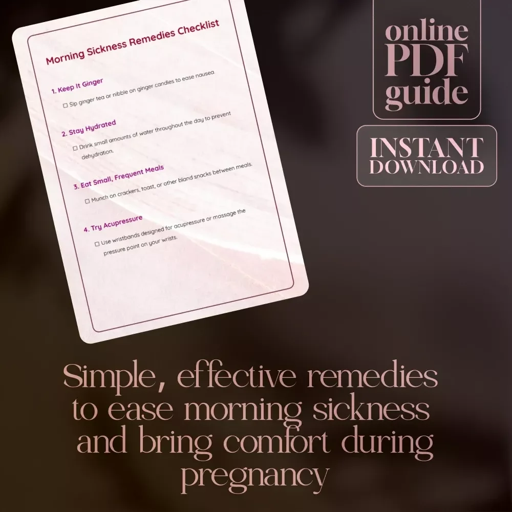 Morning Sickness Remedies Checklist | Digital Pregnancy Wellness Guide for Natural Relief